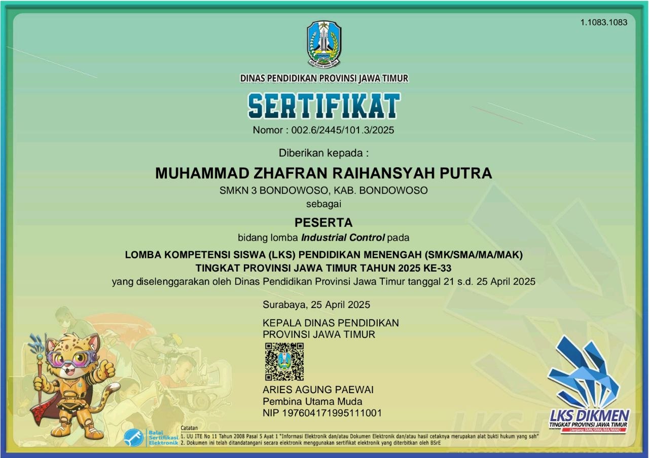 Kompetitor LKS Industrial Control Tingkat Provinsi Jawa Timur Ke-33